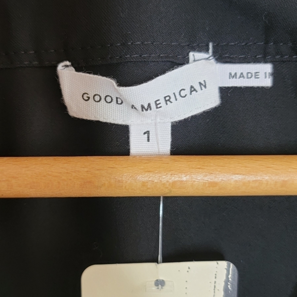 NWT Evereve Good American | Black Utility Wrap Long Sleeve Bodysuit Size 1 Small - Picture 8 of 10